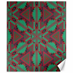 Green Tribal Star Canvas 8  X 10  by LalyLauraFLM