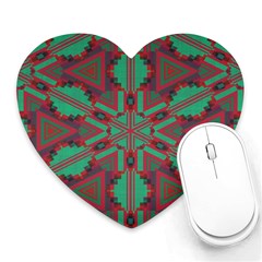 Green Tribal Star Heart Mousepad