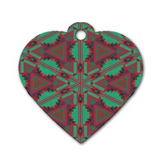 Green Tribal Star Dog Tag Heart (one Side)