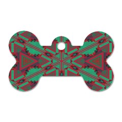 Green Tribal Star Dog Tag Bone (one Side)