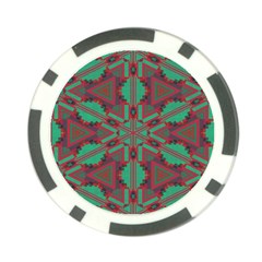 Green Tribal Star Poker Chip Card Guard