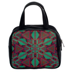 Green Tribal Star Classic Handbag (two Sides) by LalyLauraFLM