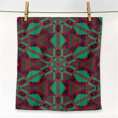 Green Tribal Star Face Towel