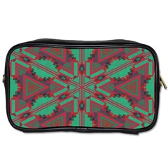 Green Tribal Star Toiletries Bag (two Sides)