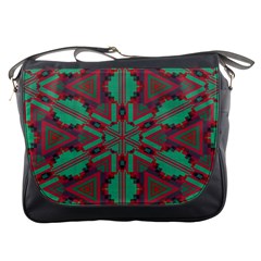 Green Tribal Star Messenger Bag