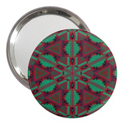 Green Tribal Star 3  Handbag Mirror