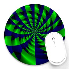 Green Blue Spiral Round Mousepad