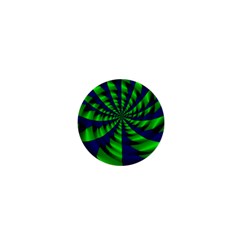 Green Blue Spiral 1  Mini Button by LalyLauraFLM