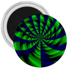 Green Blue Spiral 3  Magnet by LalyLauraFLM