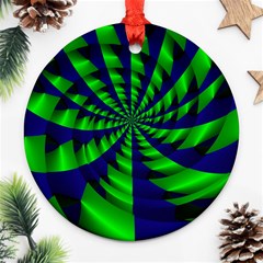 Green Blue Spiral Ornament (round)