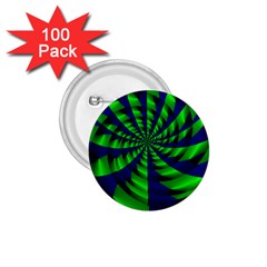 Green Blue Spiral 1 75  Button (100 Pack)  by LalyLauraFLM