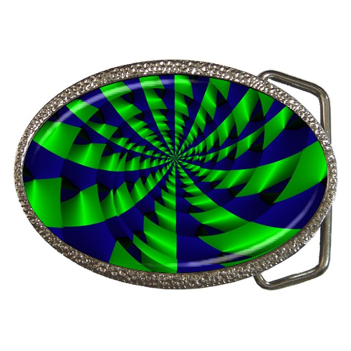 Green blue spiral Belt Buckle