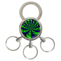 Green Blue Spiral 3-ring Key Chain