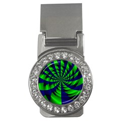 Green Blue Spiral Money Clip (cz)