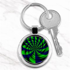 Green Blue Spiral Key Chain (round)