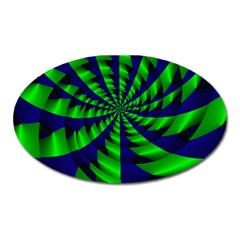 Green Blue Spiral Magnet (oval) by LalyLauraFLM