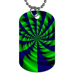 Green Blue Spiral Dog Tag (one Side)