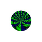 Green blue spiral Golf Ball Marker Front