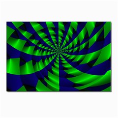 Green Blue Spiral Postcard 4 x 6  (pkg Of 10) by LalyLauraFLM