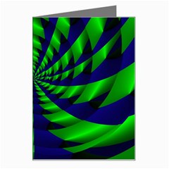 Green Blue Spiral Greeting Card