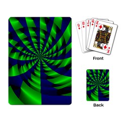 Green Blue Spiral Playing Cards Single Design