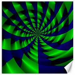 Green Blue Spiral Canvas 12  X 12 