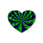 Green blue spiral Heart Coaster (4 pack) Front