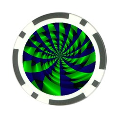 Green Blue Spiral Poker Chip Card Guard