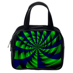 Green Blue Spiral Classic Handbag (one Side)