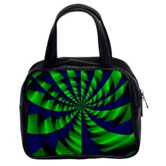 Green Blue Spiral Classic Handbag (two Sides)