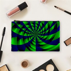 Green Blue Spiral Cosmetic Bag (medium)