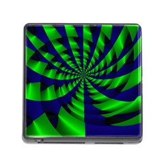 Green Blue Spiral Memory Card Reader With Storage (square) by LalyLauraFLM