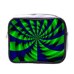 Green Blue Spiral Mini Toiletries Bag (one Side)