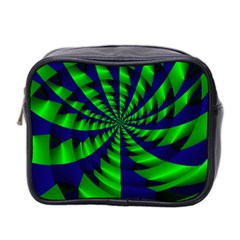 Green Blue Spiral Mini Toiletries Bag (two Sides)