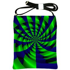 Green Blue Spiral Shoulder Sling Bag