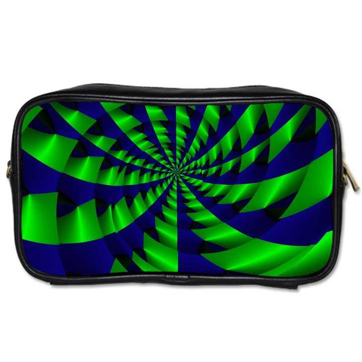 Green blue spiral Toiletries Bag (One Side)