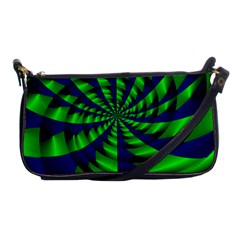 Green Blue Spiral Shoulder Clutch Bag