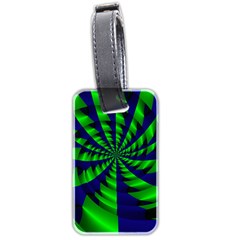 Green Blue Spiral Luggage Tag (two Sides)