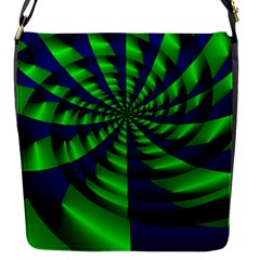 Green Blue Spiral Flap Closure Messenger Bag (small)