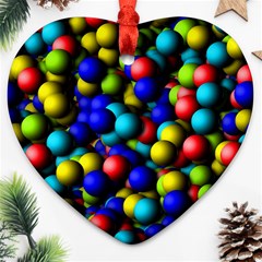 Colorful Balls Ornament (heart) by LalyLauraFLM