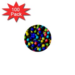 Colorful Balls 1  Mini Button (100 Pack) 