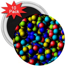 Colorful Balls 3  Magnet (10 Pack)