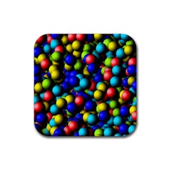 Colorful Balls Rubber Coaster (square)