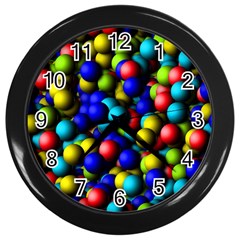 Colorful Balls Wall Clock (black)