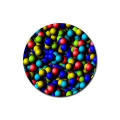 Colorful Balls Rubber Coaster (round)