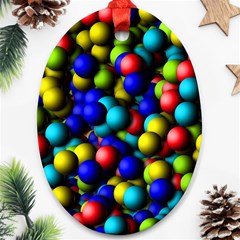 Colorful Balls Oval Ornament (two Sides) by LalyLauraFLM