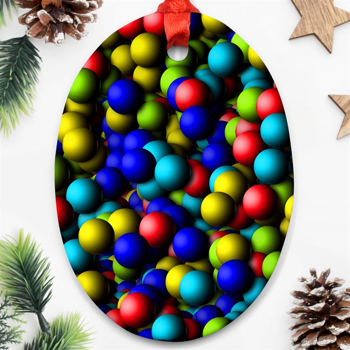 Colorful balls Oval Ornament (Two Sides)