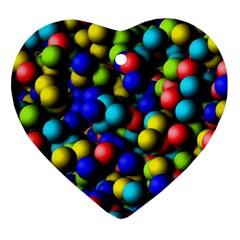 Colorful Balls Heart Ornament (two Sides) by LalyLauraFLM