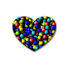 Colorful Balls Rubber Coaster (heart)