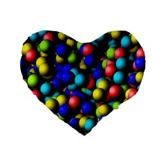 Colorful Balls Standard 16  Premium Heart Shape Cushion 